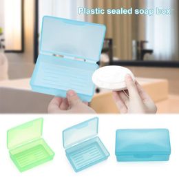 Soap Dishes Portable Storage Box With Buckle Candy Color Shower Dish Dispenser Case Travel Carry Bathroom Accessorie