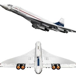 Diecast Model 2023 10318 Airbus Concorde Building Kit Worlds First Supersonic Airliner Aviation Bricks Educational Toy For Children 231109