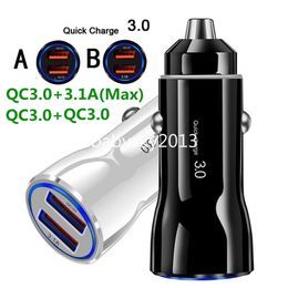 Fast Quick Charging Dual USb Ports Car Charger QC3.0 36W 30W Auto Power Adapters For IPhone 11 13 14 15 Pro Samsung htc B1