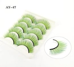 3D Fake Coloured Eyelashes Natural Dramtic Red Green Yellow Purple White Cosplay Eye Lash Extension Colourful Eyelash82010991932752