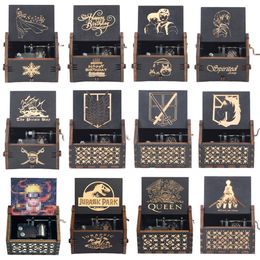 Hot Wooden Hand Crank Music Box beaut beast Theme Castle In The Sky Home decorations Christmas Gift