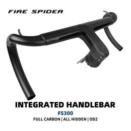 Bike Handlebars Components FIRE SPIDER Carbon Bicycle Handlebar T1000 Internal Routing Road 28.6mm 31.8mm Integrated Accessories 231109