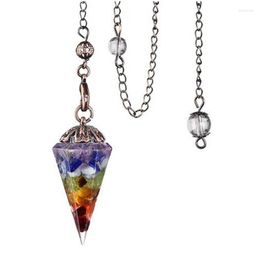 Pendant Necklaces Natural Chakra Healing Crystal Quartz Orgonite Pendulum Hexagon Orgone Energy Reiki Stone Dowsing DivinationPendant