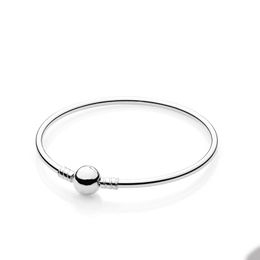 Real Sterling Silver Charm Bangle Bracelet for Pandora Fashion Wedding Party Jewelry For Women Girlfriend Gift designer Charms Bracelets with Original Box