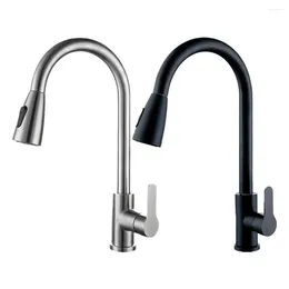 Bathroom Sink Faucets Brushed/Black Stainless Steel Pull-out Mixing Faucet Replacement With Extended Pull And Hose Supplies Kitchen