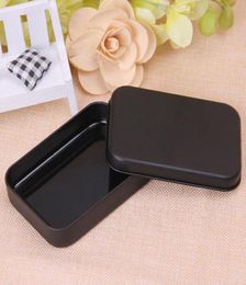 Rectangle Tin Box Black Metal Container Tin Boxes Candy Jewelry Playing Card Storage Boxes Gift Packaging ZA48303599919