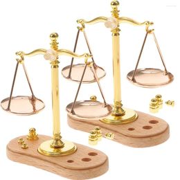 Garden Decorations 2 Pcs Mini Balance Child Home Accents Scale Justice Zinc Alloy Educational Toy