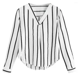 Women's Tanks Women Sexy Long Sleeve Turn-Down Collar Button Stripe Shirt Crop Blouse Cropped Y2k Tops Cute Tank Top Luxury Clothes