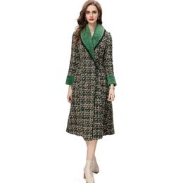 Cappotto da donna con colletto rovesciato e perline, maniche lunghe, cappotti capispalla moda doppio petto stampati