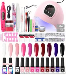 PVOY Manicures Set Kit with Nail Lamp 73ML Gel Nail Polish Set Kit for Art Design UV Gel Tools For Manicures5193749