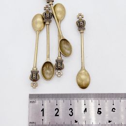 58mm Retro ancient Mini metal Spoon Medicine Bottle Use Sniffer Snuff Powder Tobacco Micro-tuning Shovel Crown spoon