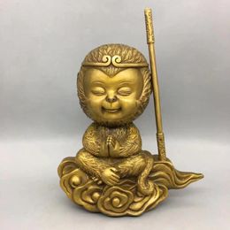 Decorative Figurines Exquisite Antique Brass Ware Collection Qi Tian Da Sheng Household Crafts Ornaments