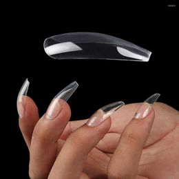 False Nails 100/box Acrylic Full Cover Nail Tips Fake For Extension Ballet Clear Coffin Press On Artificial