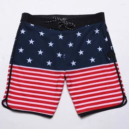 Men's Shorts Quick-Dry Stretch Surfwear Mens Striped Boardshorts Waterproof Bermuda Spandex Swimming Trunks Surf Pants Beach E849