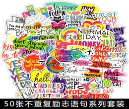 50 PCS Motivational Phrases Stickers Inspirational Quotes Sticker for Kids Notebook Stationery Study Room Scrapbooking Fridge Deca9808809