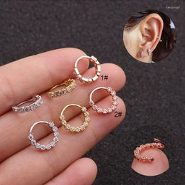Hoop Earrings 1Pc Gold Silver Color Cz Cartilage Nose Nostril Ring Open Tragus Daith Conch Rook Snug Ear Piercing Jewelry