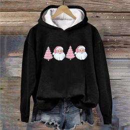 Women's Hoodies Sweatshirts For Women Funny Santa Claus Christmas Printed Holiday Pullover Style Female Graphic