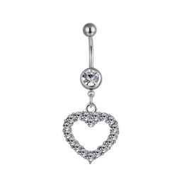 Navel & Bell Button Rings D0045 4 Colours Heart Style Navel Rings Belly Button Body Piercing Jewellery Dangle Accessories Fashion Charms1 Dhzuq