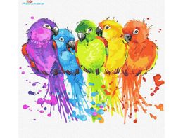 Paintings Paintmake Animal DIY Paint By Numbers Colourful Parrot Oil Canvas Painting Home Room Decoration Art Picture5791581