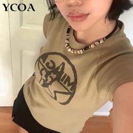 Women's TShirt Women TShirt Y2k Crop Top Baby Tee Graphic Slim Harajuku Grunge Streetwear Summer Korean Fashion Kpop Vintage Aesthetic Clothes 230410