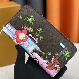 Zipper Wallet Long Wallets Hand Purse Old Flower Letters Internal Zipper Louiseitys Pocket Credit Card Banknote vuttonity Clip Cartoon Pattern With Box