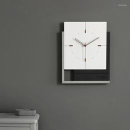 Wall Clocks Battery Powered Square Clock Modern Design Luxury Silent Living Room Minimalistic Orologio Da Parete Home AD50WC
