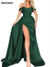 Sexy Split for Women New Fashion Slash Neck Backless Chic Dress Elegant Off Shoulder Maxi Evening Dresses