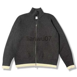 Men's Jackets Autumn/Winter 2023 MM6 Unisex Wool Cardigan Zipper Coat High Quality Women's Sweater Comfortable Street Style Cardigan J231110