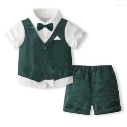 Clothing Sets Boys Wedding Suit Page Formal Outfit Ring Bearer Toddler Communion Party Wear Shorts Vest White Shirt
