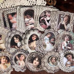 45pcs/lot Memo Pads Material Paper Lace Remembrance Junk Journal Scrapbooking Cards Background Decoration Stationery