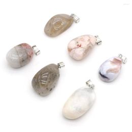 Pendant Necklaces Natural Irregular Stone Pendants Polished Cherry Agate Necklace Accessories For Jewelry Making Bracelet Crystal Charms