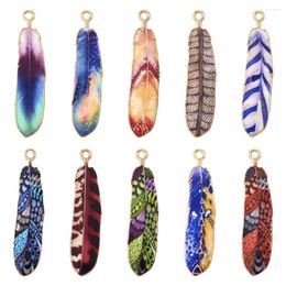 Pendant Necklaces 20Pcs Alloy Pendants Printed Feather Charm Metal Fit DIY Fashion Jewelry Making Handmade Bracelet Necklace Gifts Craft