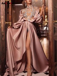 Pink for Women Summer Elegant Diamonds Solid Fashion Exquisite Sexy Vintage Split Evening Dresses