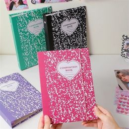 Notepads Kawaii A5 Binding Kpop Po Album Notebook Hard Cover Postcard Memory Card Sleeve Gift School Stationery 230408