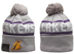 Men's Caps Los Angeles Beanies Lakers Beanie Hats All 32 Teams Knitted Cuffed Pom Striped Sideline Wool Warm USA College Sport Knit hat Hockey Cap For Women's a11