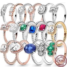 Cluster Rings 925 Sterling Silver Exquisite Three Stone Sparkling Tears Woman's Ring Wedding Gift High Quality Diy Fashion Jewelry