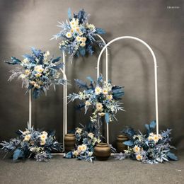 Party Decoration Wedding Props White Arch Stage Backdrop Frame Iron Artificial Flower Decorative Stand Balloon Customizable