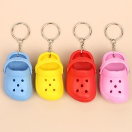 Creative Mini Slippers Gift Couple Hole Shoes Keychains Car Bag PVC Soft Rubber Key Chain Jewellery in Bulk