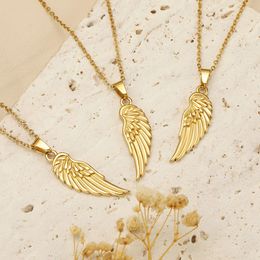Chokers Charm Wing Pendant Necklaces Delicate Stainless Steel Waterproof Jewellery for Women Fashion Accessories Bulk Wholesale Items 231110