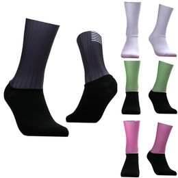 Sports Socks Cycling Summer Cool Breathable Nonslip Silicone Pro Competition Aero Bike Running Calcetines Ciclismo 230411