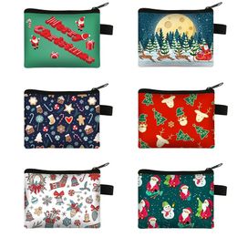 Wallets Merry Christmas Coin Wallet Anime Santa Claus Credit Card ID Holder Mini 231110