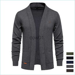 Men's Sweaters 2023 New Winter Cotton Cardigan for Men Quality Mens Sweater Fashion Turn Down Collar Knitted Sweaters for Men J231111