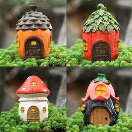 Garden Decorations Mini Sculpture Flowerpot Decoration Mushroom Flower Pinecone House Resin Outdoor Figurines