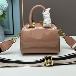 Mini Pillow Bags Crossbody Bags Patent Leather Handbags Purse Women Boston Shoulder Wallets Large Capacity Plain Letter Metal Zipper Hardware Detachable Strap