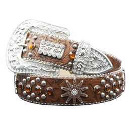 Black White Brown Fashion Leather Belts For Women Casual Rivets Studded Waist Belt For Jeans