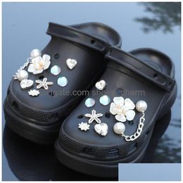 Shoe Parts Accessories Trend Starfish Croc Charms Summer Sandals Musthave Pearl Flower Drop Delivery Shoes Dhw3A