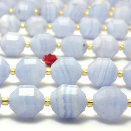 Loose Gemstones Natural Blue Lace Agate Faceted Double Terminated Point Energy Prism Beads Wholesale Gemstone Semi Precious Stone Jewelry