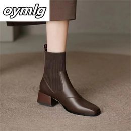 Boots Short Autumn Winter Square Headed Knitted Elastic Women's Fashionable and Simple Shoes female 231110