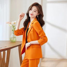 Women's Two Piece Pants Formal Blazers Feminino For Women Business Work Wear Suits With And Jackets Coat Pantsuit Ladies Professional
