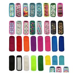 32 Colours Antizing Popsicles Bags Tools Keychain Zer Icy Pole Popsicle Holders Reusable Neoprene Insation Ice Pop Sleeves Bag For Kids Dhlkz